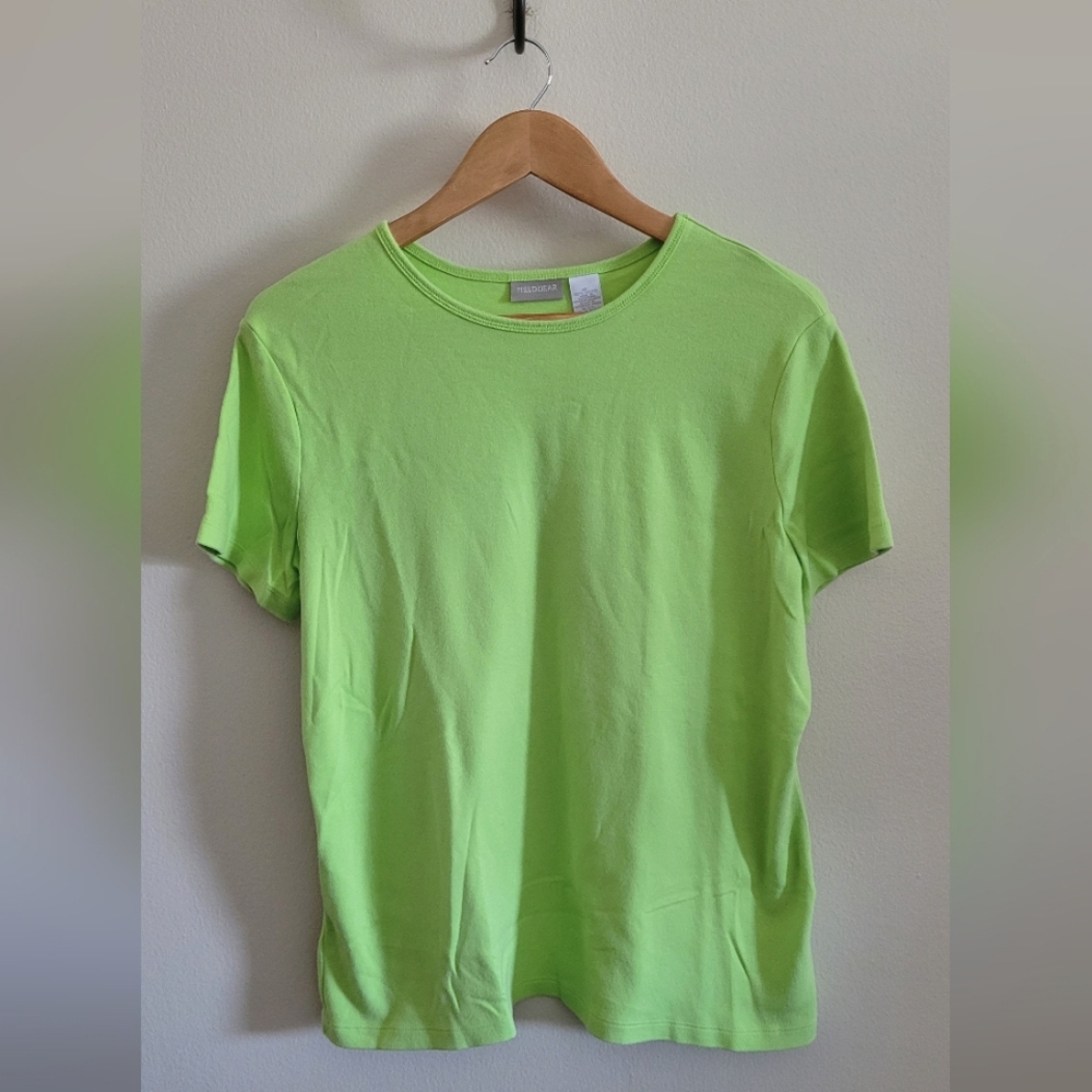 Field Gear Basic Cotton Tshirt, Women's XL, Lime Green